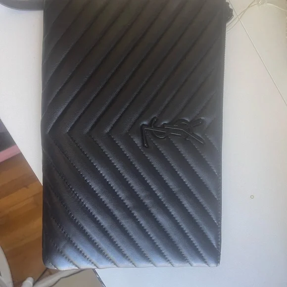 YSL Monogram Small Black Leather Pouch - Picture 2 of 9